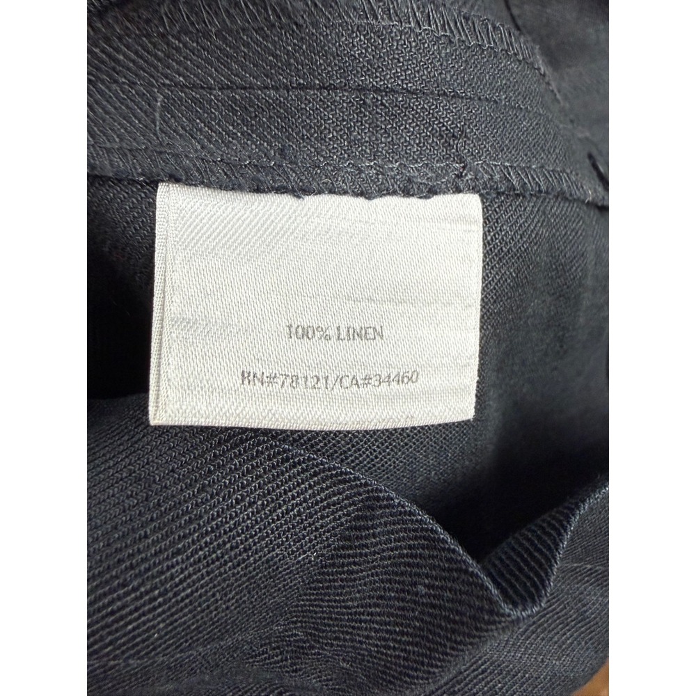 Eileen Fisher Womens XS Black 100% Linen Wide Leg Cropped Trousers Pants - Picture 7 of 8